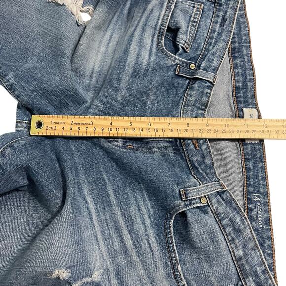 Big Star Womens Jeans Size 31 Blue Kate Crop Straight Mid Rise Distressed Denim - Picture 12 of 13